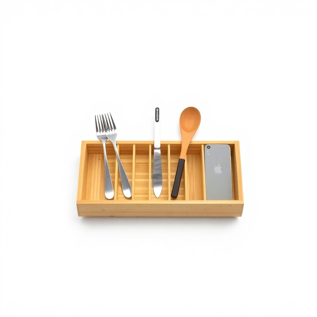 Expandable Bamboo Utensil Drawer Organizer