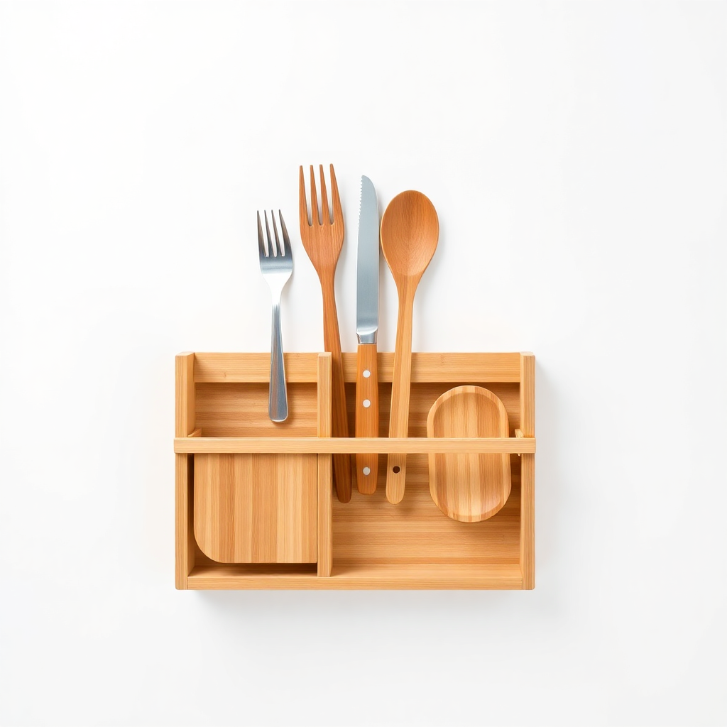 Adjustable Bamboo Cutlery and Gadget Organizer