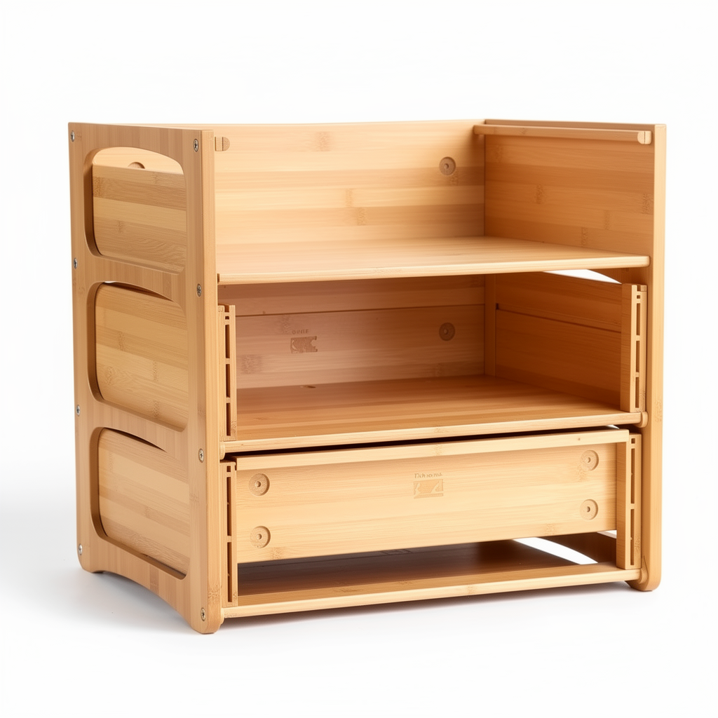 Stackable Bamboo Drawer Organizers Set of 3 - Image 3